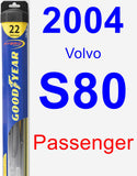 Passenger Wiper Blade for 2004 Volvo S80 - Hybrid
