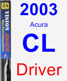Driver Wiper Blade for 2003 Acura CL - Vision Saver