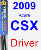 Driver Wiper Blade for 2009 Acura CSX - Vision Saver