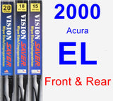 Front & Rear Wiper Blade Pack for 2000 Acura EL - Vision Saver