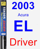 Driver Wiper Blade for 2003 Acura EL - Vision Saver