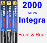 Front & Rear Wiper Blade Pack for 2000 Acura Integra - Vision Saver