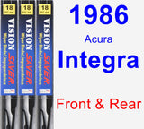 Front & Rear Wiper Blade Pack for 1986 Acura Integra - Vision Saver