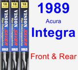 Front & Rear Wiper Blade Pack for 1989 Acura Integra - Vision Saver