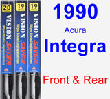 Front & Rear Wiper Blade Pack for 1990 Acura Integra - Vision Saver