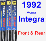 Front & Rear Wiper Blade Pack for 1992 Acura Integra - Vision Saver
