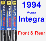 Front & Rear Wiper Blade Pack for 1994 Acura Integra - Vision Saver