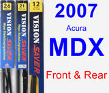 Front & Rear Wiper Blade Pack for 2007 Acura MDX - Vision Saver