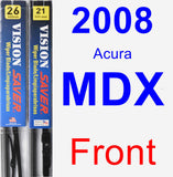 Front Wiper Blade Pack for 2008 Acura MDX - Vision Saver
