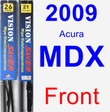 Front Wiper Blade Pack for 2009 Acura MDX - Vision Saver