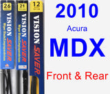 Front & Rear Wiper Blade Pack for 2010 Acura MDX - Vision Saver