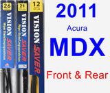 Front & Rear Wiper Blade Pack for 2011 Acura MDX - Vision Saver