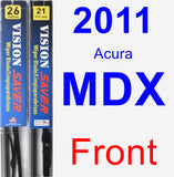 Front Wiper Blade Pack for 2011 Acura MDX - Vision Saver