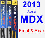 Front & Rear Wiper Blade Pack for 2013 Acura MDX - Vision Saver