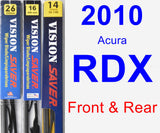 Front & Rear Wiper Blade Pack for 2010 Acura RDX - Vision Saver