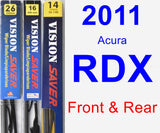 Front & Rear Wiper Blade Pack for 2011 Acura RDX - Vision Saver