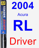 Driver Wiper Blade for 2004 Acura RL - Vision Saver