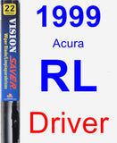 Driver Wiper Blade for 1999 Acura RL - Vision Saver