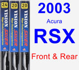 Front & Rear Wiper Blade Pack for 2003 Acura RSX - Vision Saver