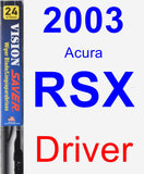 Driver Wiper Blade for 2003 Acura RSX - Vision Saver