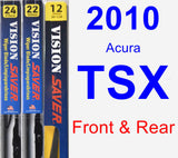Front & Rear Wiper Blade Pack for 2010 Acura TSX - Vision Saver