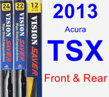 Front & Rear Wiper Blade Pack for 2013 Acura TSX - Vision Saver