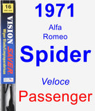 Passenger Wiper Blade for 1971 Alfa Romeo Spider - Vision Saver