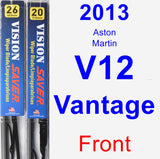 Front Wiper Blade Pack for 2013 Aston Martin V12 Vantage - Vision Saver