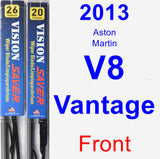 Front Wiper Blade Pack for 2013 Aston Martin V8 Vantage - Vision Saver