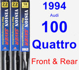 Front & Rear Wiper Blade Pack for 1994 Audi 100 Quattro - Vision Saver
