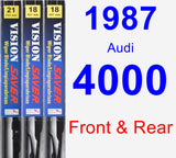 Front & Rear Wiper Blade Pack for 1987 Audi 4000 - Vision Saver