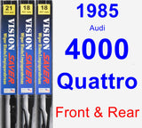 Front & Rear Wiper Blade Pack for 1985 Audi 4000 Quattro - Vision Saver