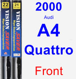 Front Wiper Blade Pack for 2000 Audi A4 Quattro - Vision Saver
