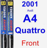 Front Wiper Blade Pack for 2001 Audi A4 Quattro - Vision Saver