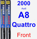 Front Wiper Blade Pack for 2000 Audi A8 Quattro - Vision Saver
