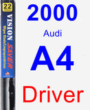 Driver Wiper Blade for 2000 Audi A4 - Vision Saver
