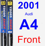 Front Wiper Blade Pack for 2001 Audi A4 - Vision Saver