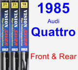 Front & Rear Wiper Blade Pack for 1985 Audi Quattro - Vision Saver