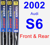 Front & Rear Wiper Blade Pack for 2002 Audi S6 - Vision Saver