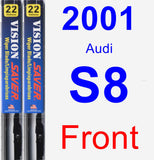 Front Wiper Blade Pack for 2001 Audi S8 - Vision Saver