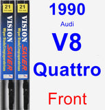 Front Wiper Blade Pack for 1990 Audi V8 Quattro - Vision Saver