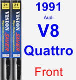 Front Wiper Blade Pack for 1991 Audi V8 Quattro - Vision Saver