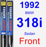 Front Wiper Blade Pack for 1992 BMW 318i - Vision Saver