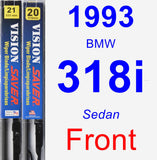 Front Wiper Blade Pack for 1993 BMW 318i - Vision Saver
