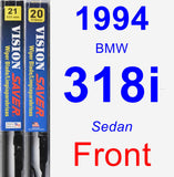 Front Wiper Blade Pack for 1994 BMW 318i - Vision Saver