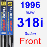 Front Wiper Blade Pack for 1996 BMW 318i - Vision Saver