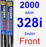 Front Wiper Blade Pack for 2000 BMW 328i - Vision Saver
