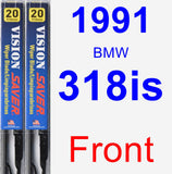 Front Wiper Blade Pack for 1991 BMW 318is - Vision Saver
