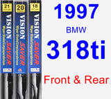 Front & Rear Wiper Blade Pack for 1997 BMW 318ti - Vision Saver