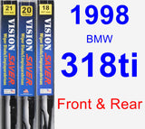 Front & Rear Wiper Blade Pack for 1998 BMW 318ti - Vision Saver